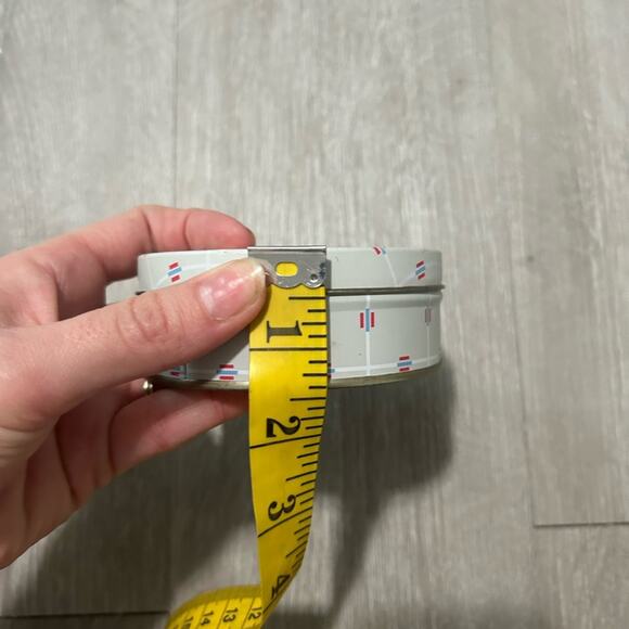 Vintage coaster tin set of 6 coasters- gray red blue- pattern- drink coaster - Picture 6 of 9